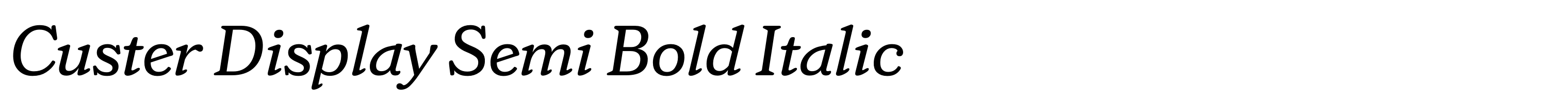 Custer Display Semi Bold Italic